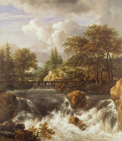 A Waterfall in a Rocky Landscape, c.1660-70 by Jacob van Ruisdael